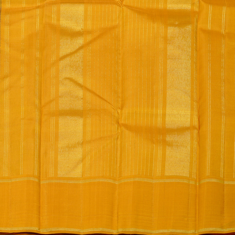 Hayagrivas Black Handloom Kanjivaram Silk Saree with Mustard Yellow Border KBD2064C5-1