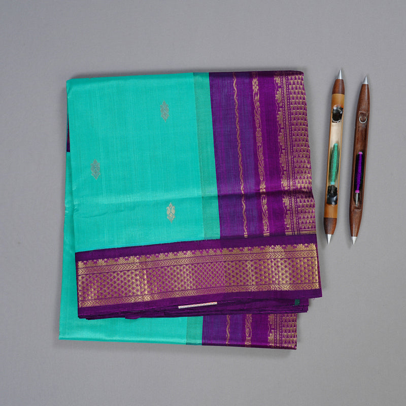 Hayagrivas Handloom Silk Cotton Saree in Serene Sky Blue KBD2065C10-3