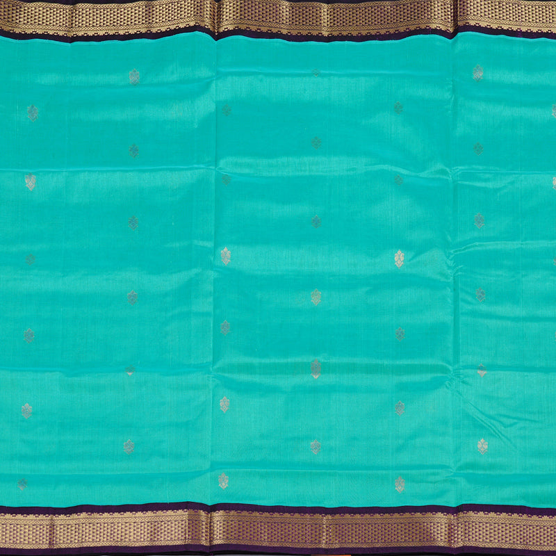 Hayagrivas Handloom Silk Cotton Saree in Serene Sky Blue KBD2065C10-3
