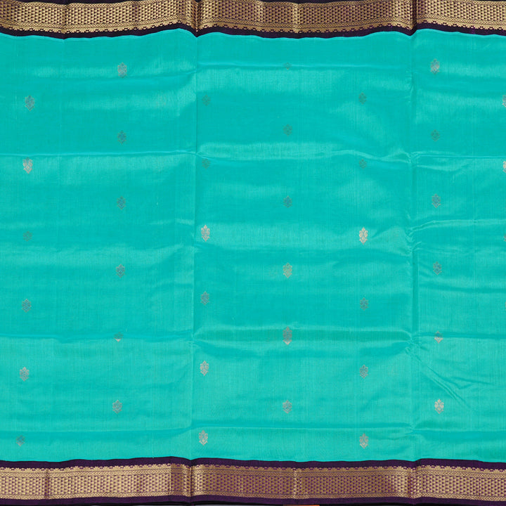 Hayagrivas Handloom Silk Cotton Saree in Serene Sky Blue KBD2065C10-3