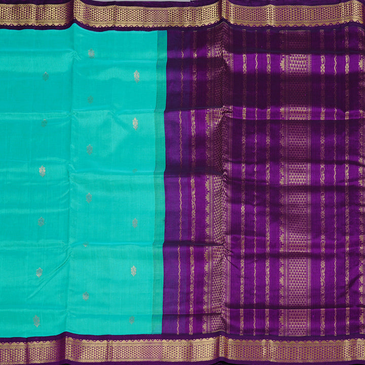 Hayagrivas Handloom Silk Cotton Saree in Serene Sky Blue KBD2065C10-3