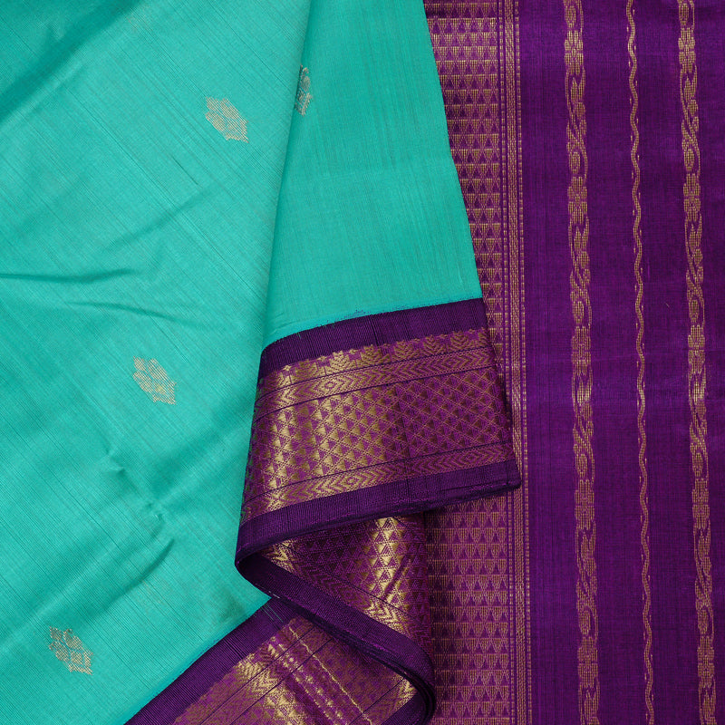 Hayagrivas Handloom Silk Cotton Saree in Serene Sky Blue KBD2065C10-3