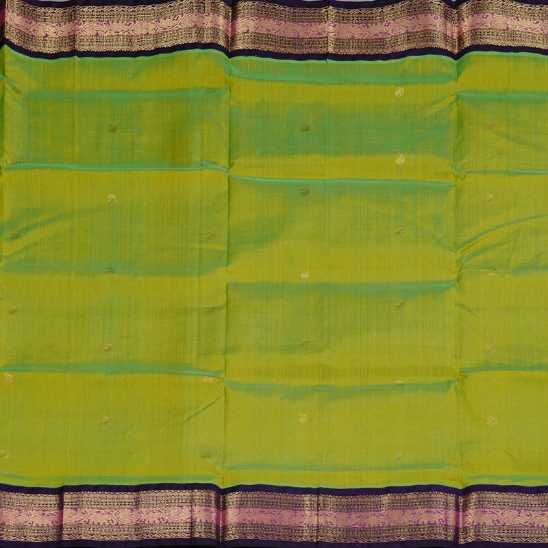 Hayagrivas Handloom Silk Cotton Saree in Bold Fluorescent Green KBD2065C11-11