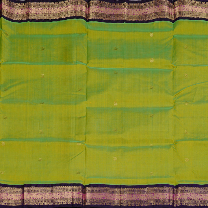 Hayagrivas Handloom Silk Cotton Saree in Bold Fluorescent Green KBD2065C11-11