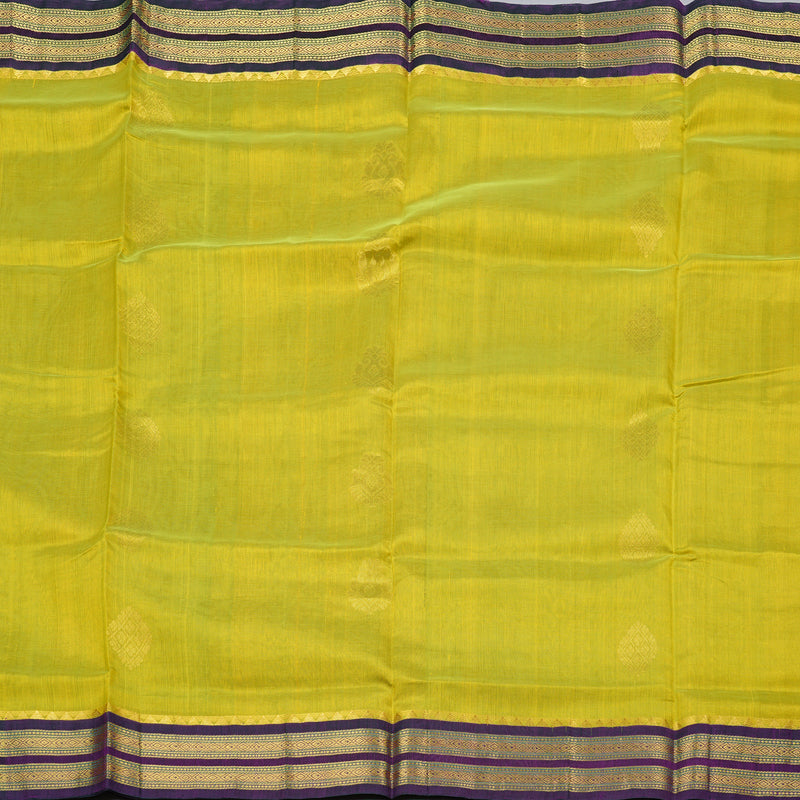 Hayagrivas Handloom Pure Silk Cotton Saree in Radiant Fluorescent Green KBD2065C11-14