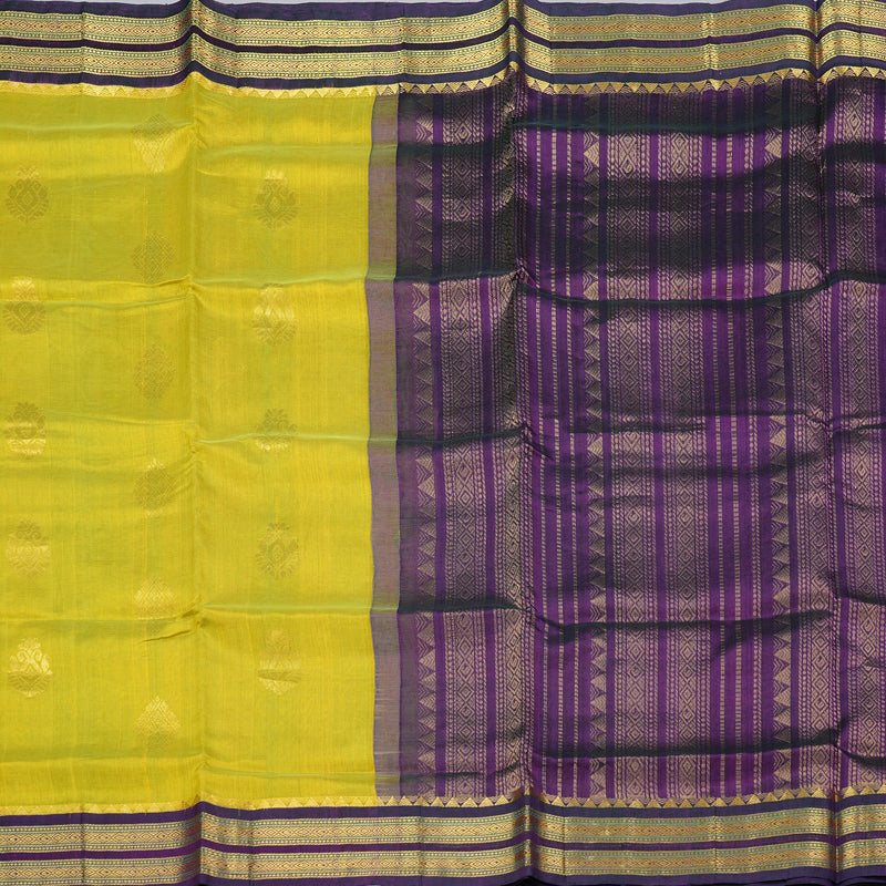 Hayagrivas Handloom Pure Silk Cotton Saree in Radiant Fluorescent Green KBD2065C11-14
