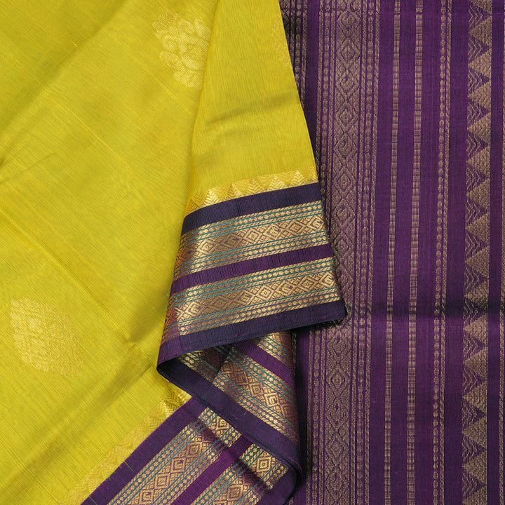 Hayagrivas Handloom Pure Silk Cotton Saree in Radiant Fluorescent Green KBD2065C11-14