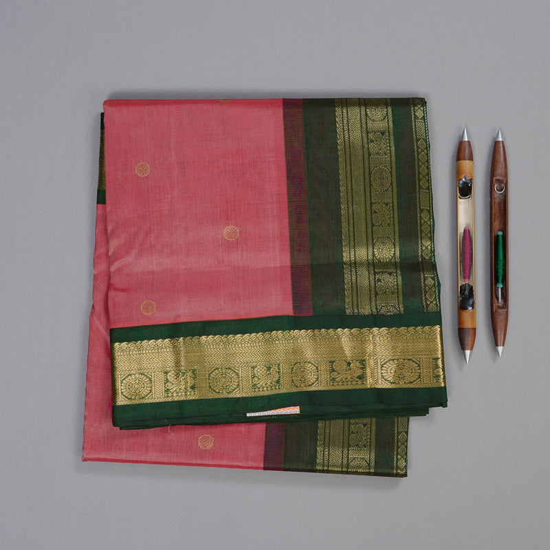 Hayagrivas Handloom Silk Cotton Saree in Lavish Dark Onion Pink KBD2065C11-26