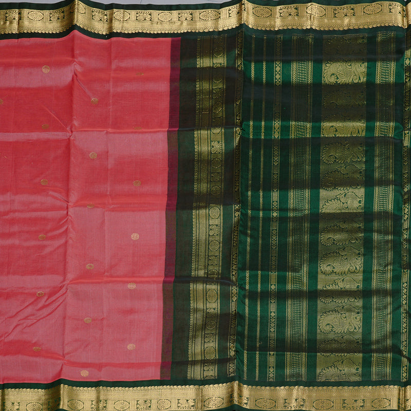 Hayagrivas Handloom Silk Cotton Saree in Lavish Dark Onion Pink KBD2065C11-26