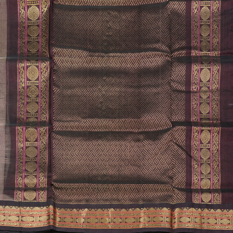 Hayagrivas Handloom Silk Cotton Saree in Ethereal Sand Brown KBD2065C11-30