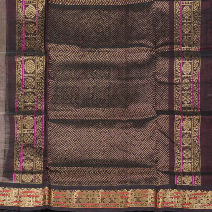 Hayagrivas Handloom Silk Cotton Saree in Ethereal Sand Brown KBD2065C11-30