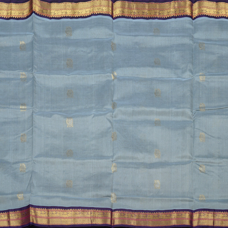 Hayagrivas Handloom Korvai Silk Cotton Saree in Enchanting Grey KBD2065C11-6