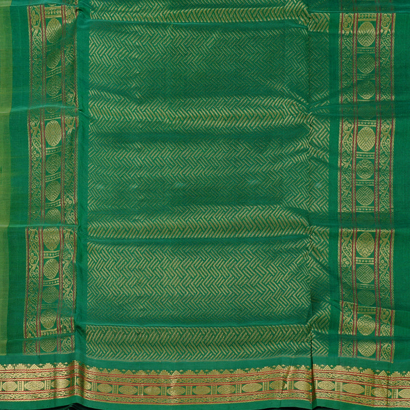 Hayagrivas Handloom Pista Green With Dark Green Silk Cotton Saree KBD2065C11-8