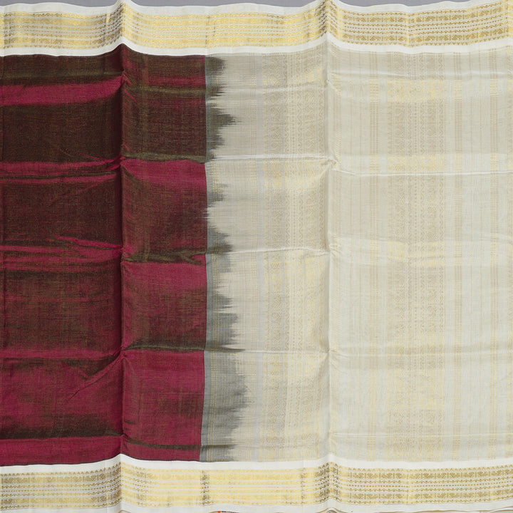 Hayagrivas Handloom Silk Cotton Saree in Enchanting Dark Purple KBD2065C12-1