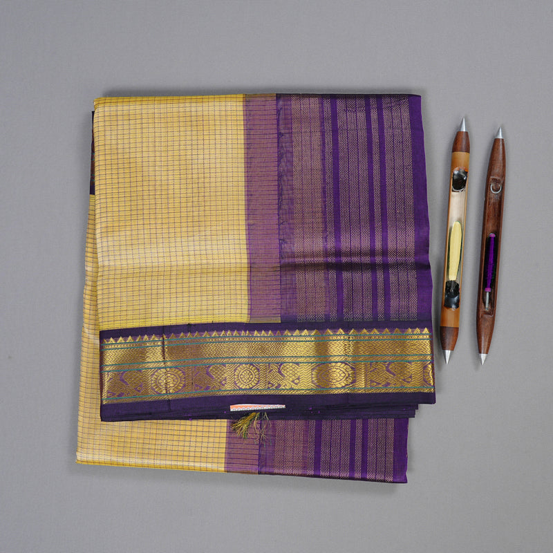 Hayagrivas Handloom Korvai Silk Cotton Saree in Sophisticed Sandal Colour KBD2065C13-3