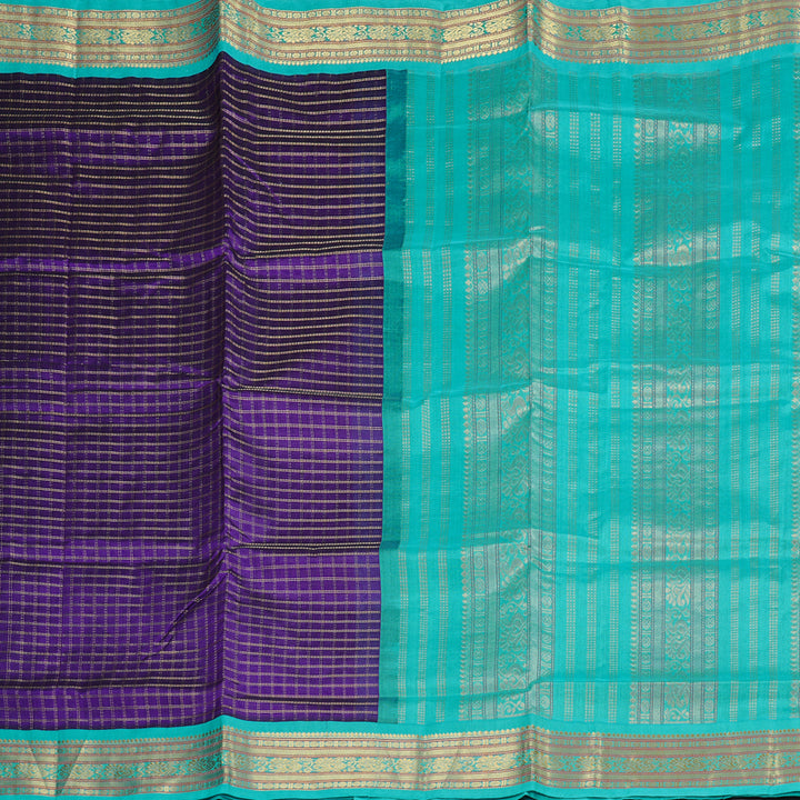 Hayagrivas Handloom Silk Cotton Saree in Radiant Blue KBD2065C14-5