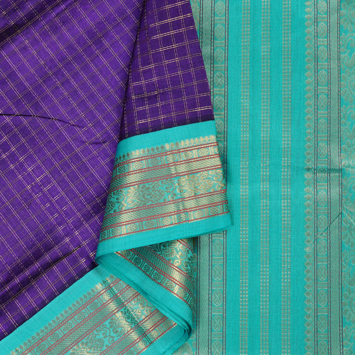Hayagrivas Handloom Silk Cotton Saree in Radiant Blue KBD2065C14-5