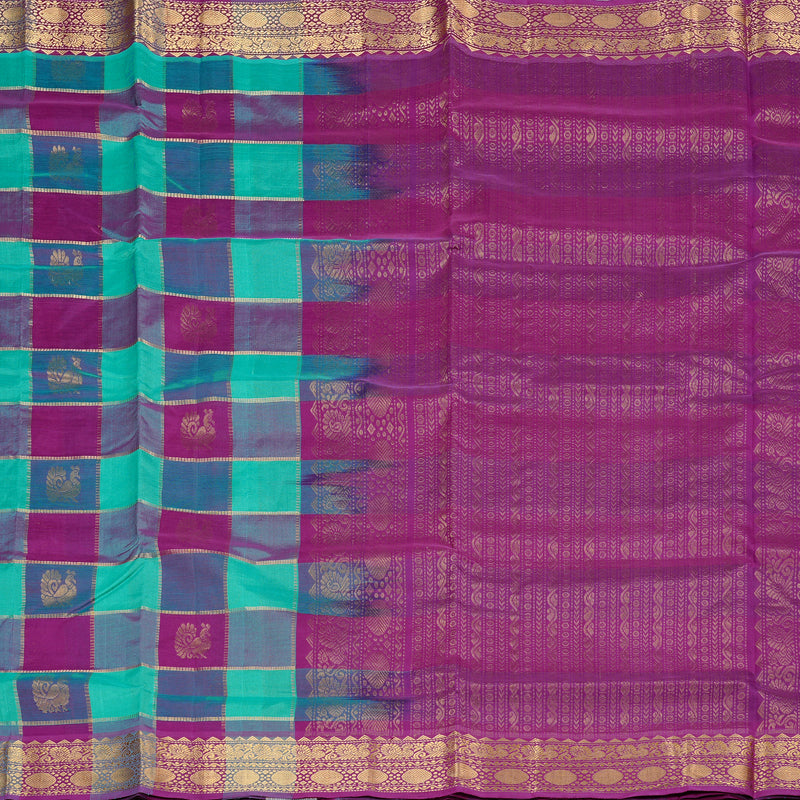 Hayagrivas Handloom Silk Cotton Saree in Graceful Multicolour Checks KBD2065C4-3