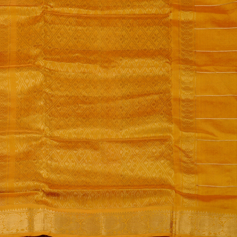 Hayagrivas Handloom Pure Silk Cotton Saree in Stunning Pink with Yellow Checks KBD2065C4-5