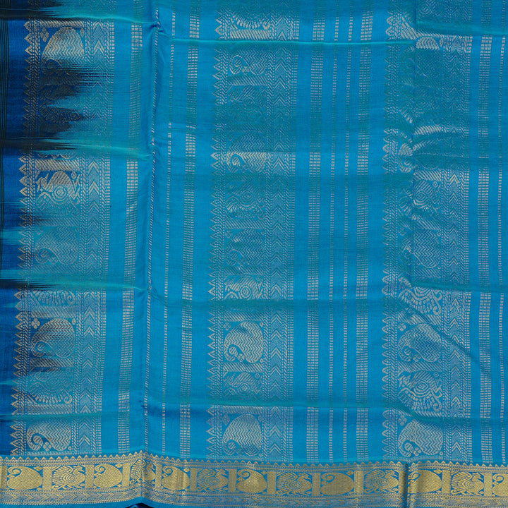 Hayagrivas Handloom Silk Cotton Saree in Regal Black KBD2065C5-2