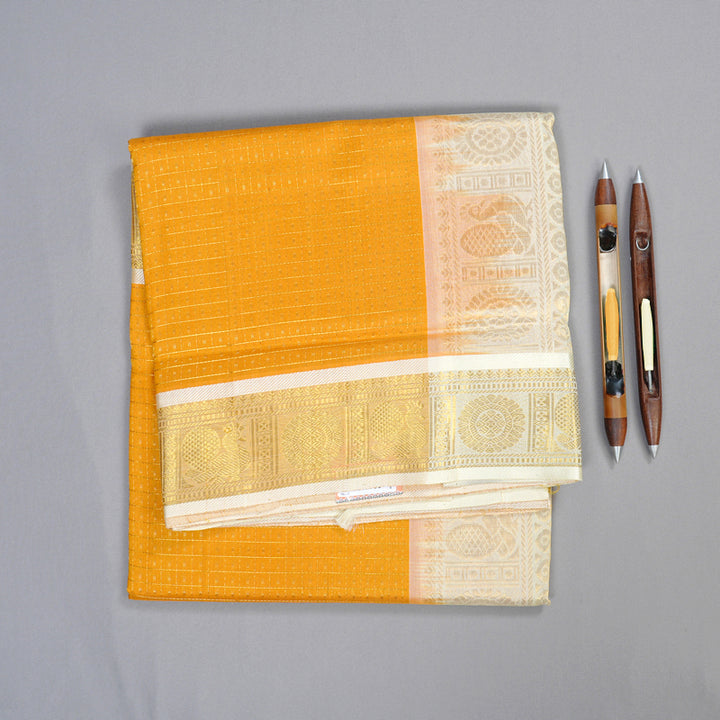 Hayagrivas Handloom Silk Cotton Saree in Sun-Kissed Mango Yellow KBD2065C5-3