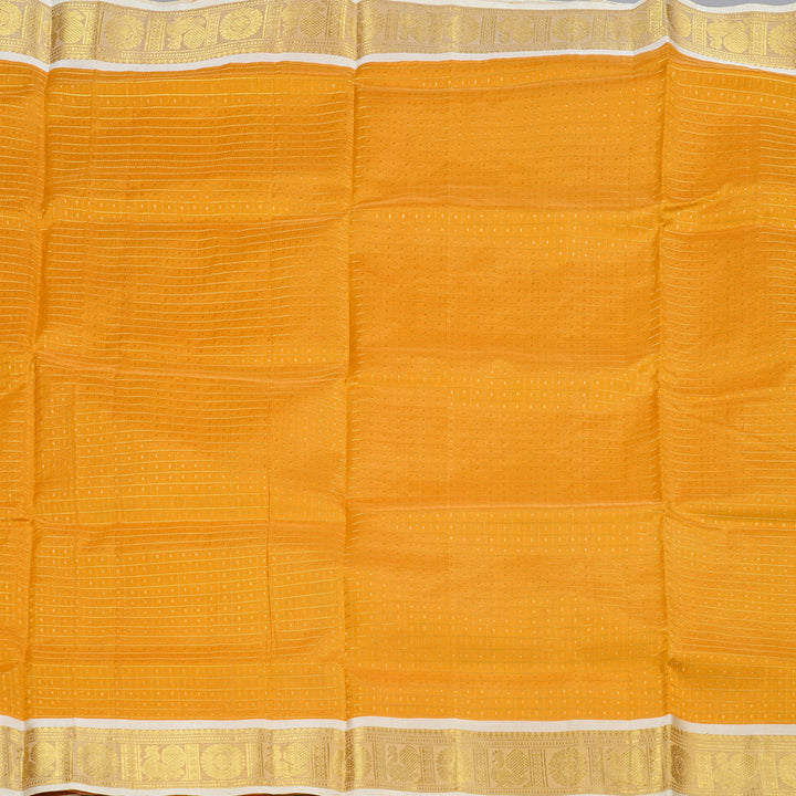 Hayagrivas Handloom Silk Cotton Saree in Sun-Kissed Mango Yellow KBD2065C5-3