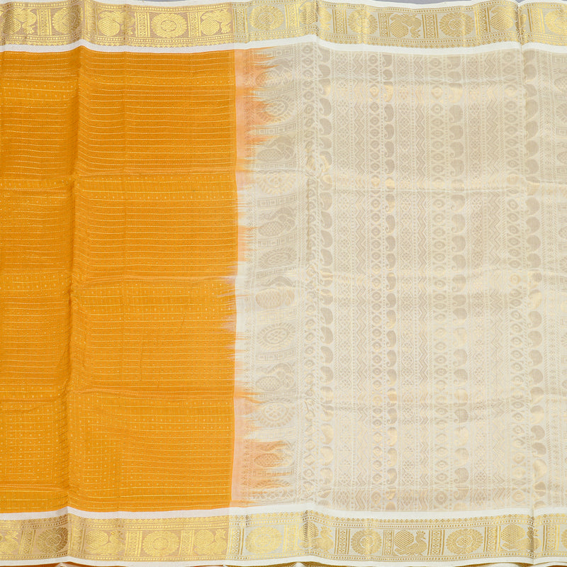 Hayagrivas Handloom Silk Cotton Saree in Sun-Kissed Mango Yellow KBD2065C5-3