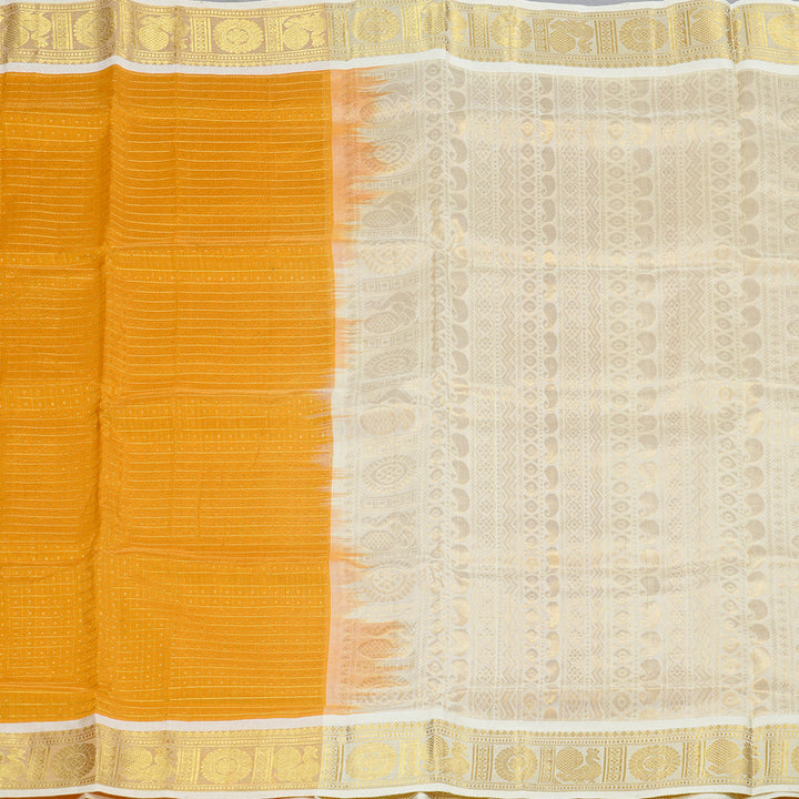 Hayagrivas Handloom Silk Cotton Saree in Sun-Kissed Mango Yellow KBD2065C5-3