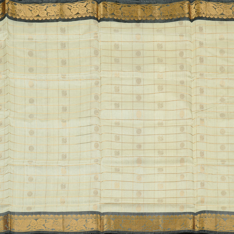 Hayagrivas Handloom Silk Cotton Saree in Timeless Half White KBD2065C6-3
