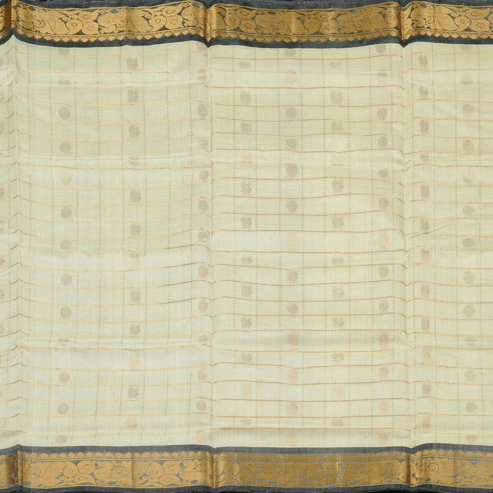 Hayagrivas Handloom Silk Cotton Saree in Timeless Half White KBD2065C6-3