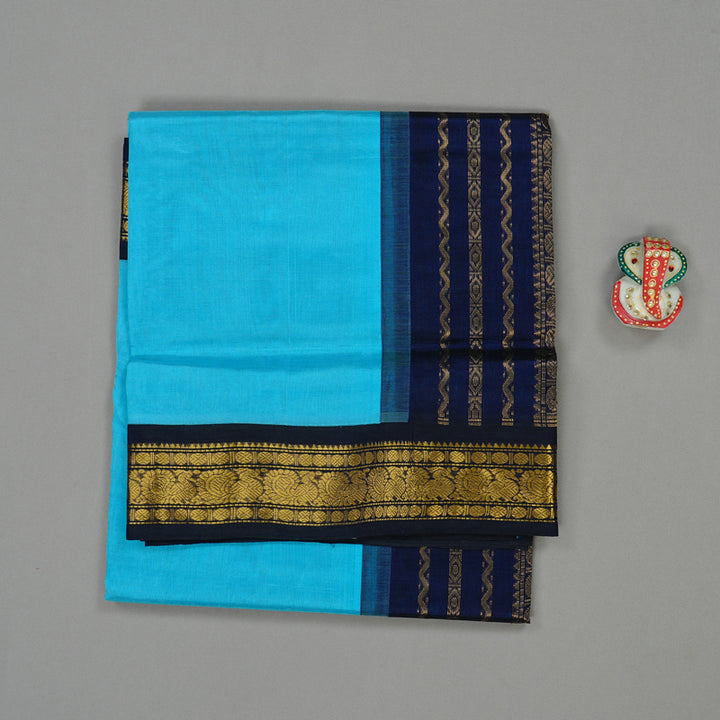 Hayagrivas Handloom Pure Silk Cotton Saree in Sky Blue KBD2065C8-10