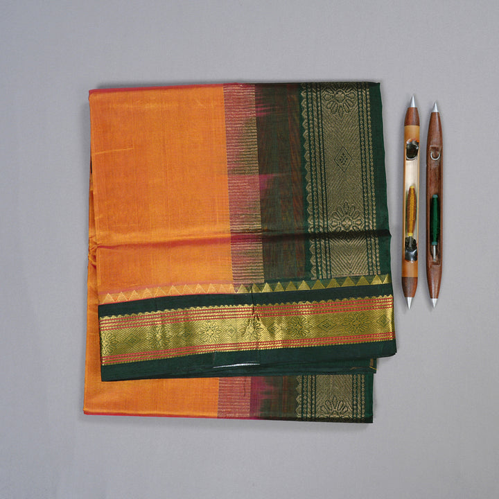 Hayagrivas Handloom Silk Cotton Saree in Unique Dual Tone (Pink with Yellow) KBD2065C8-11