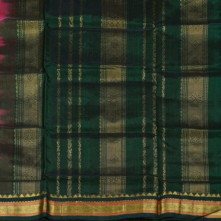 Hayagrivas Handloom Silk Cotton Saree in Unique Dual Tone (Pink with Yellow) KBD2065C8-11