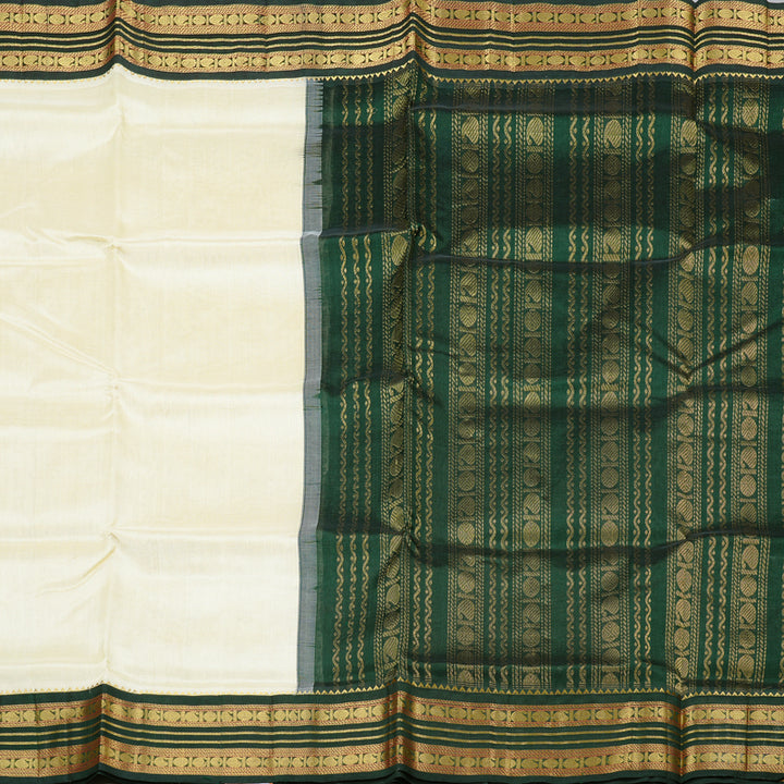 Hayagrivas Handloom Korvai Silk Cotton Saree in Delicate Half White KBD2065C8-2