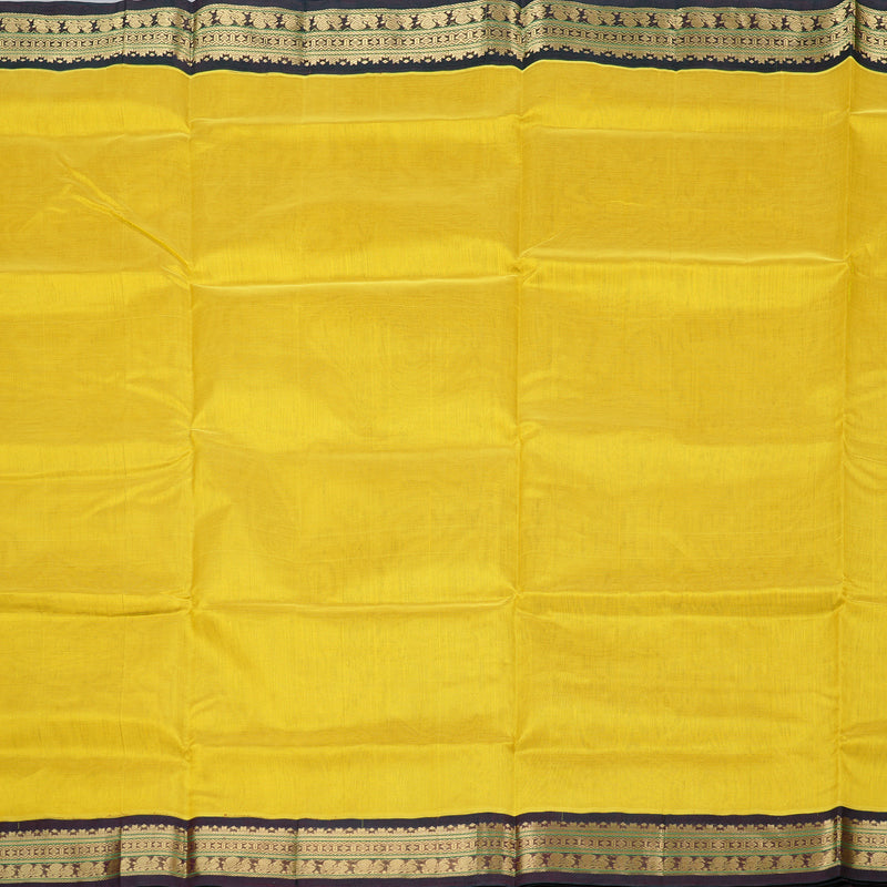Hayagrivas Handloom Silk Cotton Saree in Splendid Lemon Yellow KBD2065C8-3
