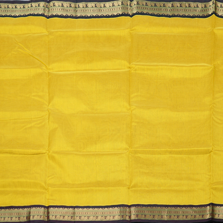 Hayagrivas Handloom Silk Cotton Saree in Splendid Lemon Yellow KBD2065C8-3