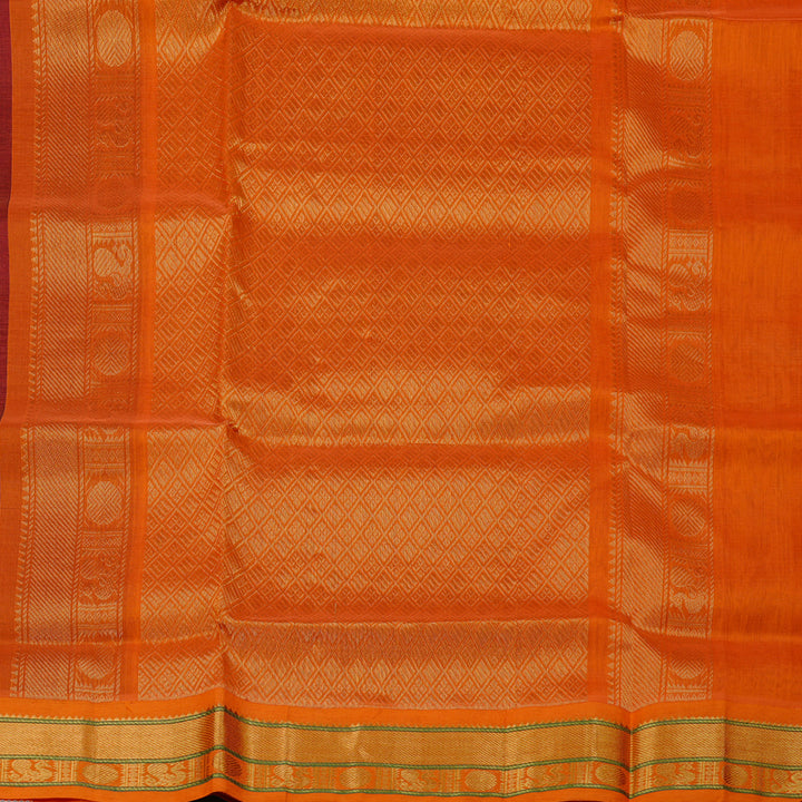 Hayagrivas Handloom Pure Silk Cotton Saree in Dark Maroon KBD2065C9-18