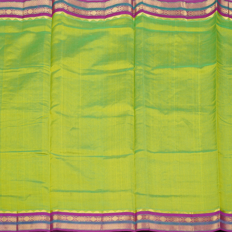 Hayagrivas Handloom Silk Cotton Saree in Opulent Fluorescent Green KBD2065C9-2