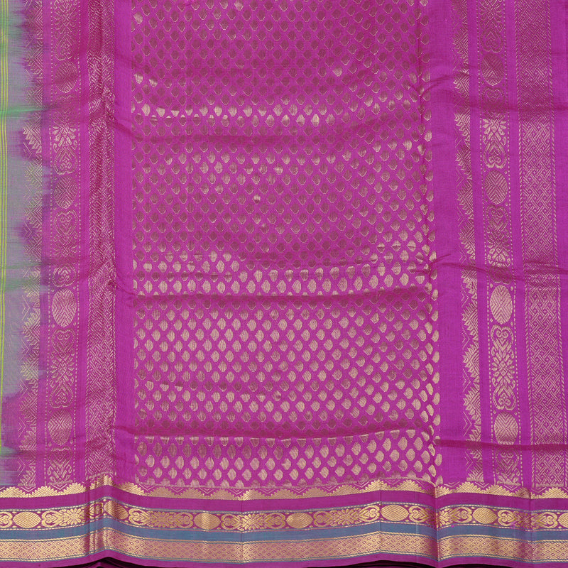 Hayagrivas Handloom Silk Cotton Saree in Opulent Fluorescent Green KBD2065C9-2