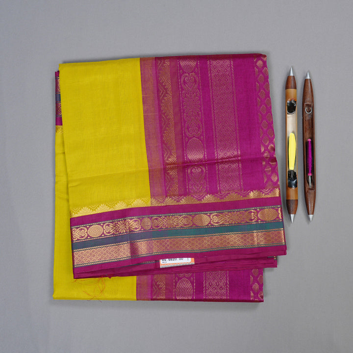 Hayagrivas Handloom Pure Silk Cotton Saree in Vibrant Lemon Yellow KBD2065C9-51