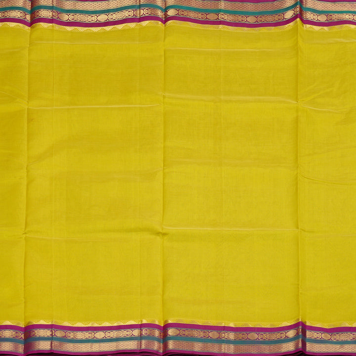 Hayagrivas Handloom Pure Silk Cotton Saree in Vibrant Lemon Yellow KBD2065C9-51