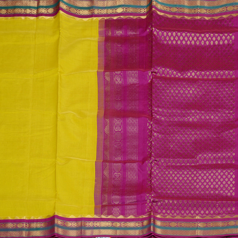 Hayagrivas Handloom Pure Silk Cotton Saree in Vibrant Lemon Yellow KBD2065C9-51