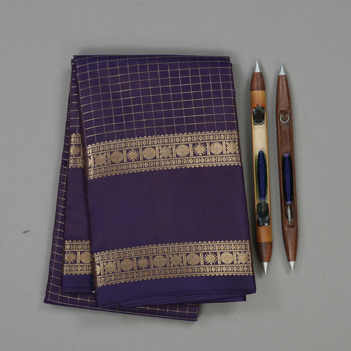 Hayagrivas Handloom Navy Blue Kanjivaram Silk Saree KBD2066C2-28
