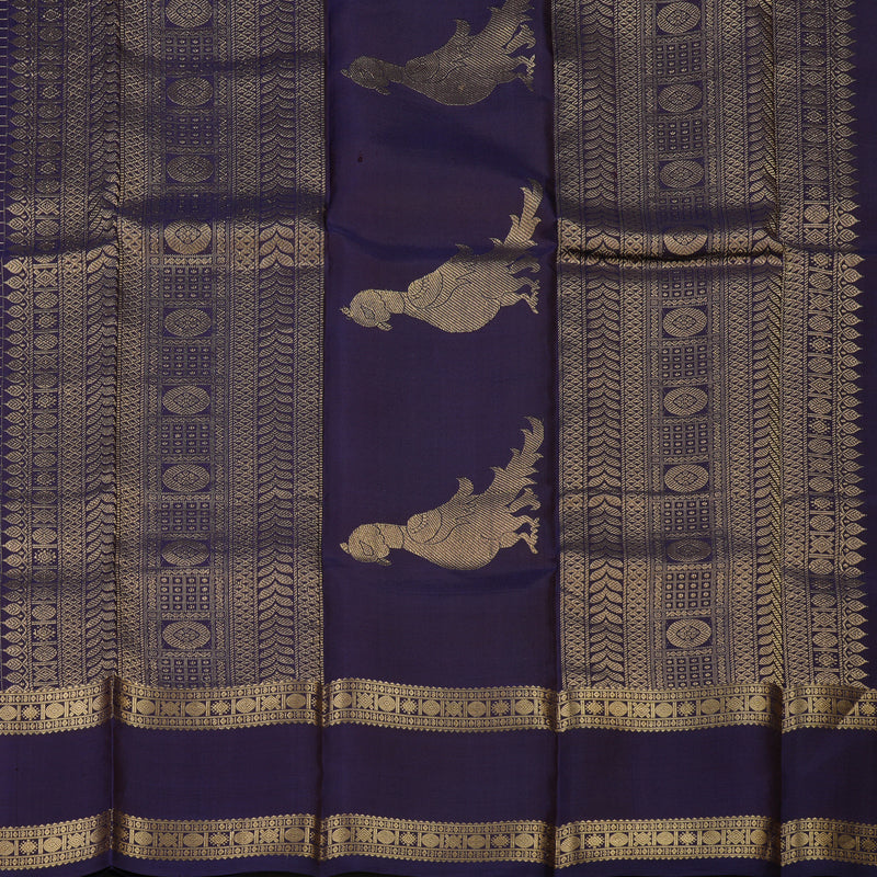 Hayagrivas Handloom Navy Blue Kanjivaram Silk Saree KBD2066C2-28