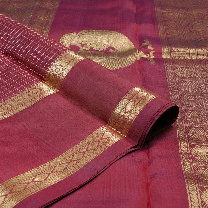 Hayagrivas Wine Maroon Handloom Kanjivaram Silk Saree KBD2066C2-5