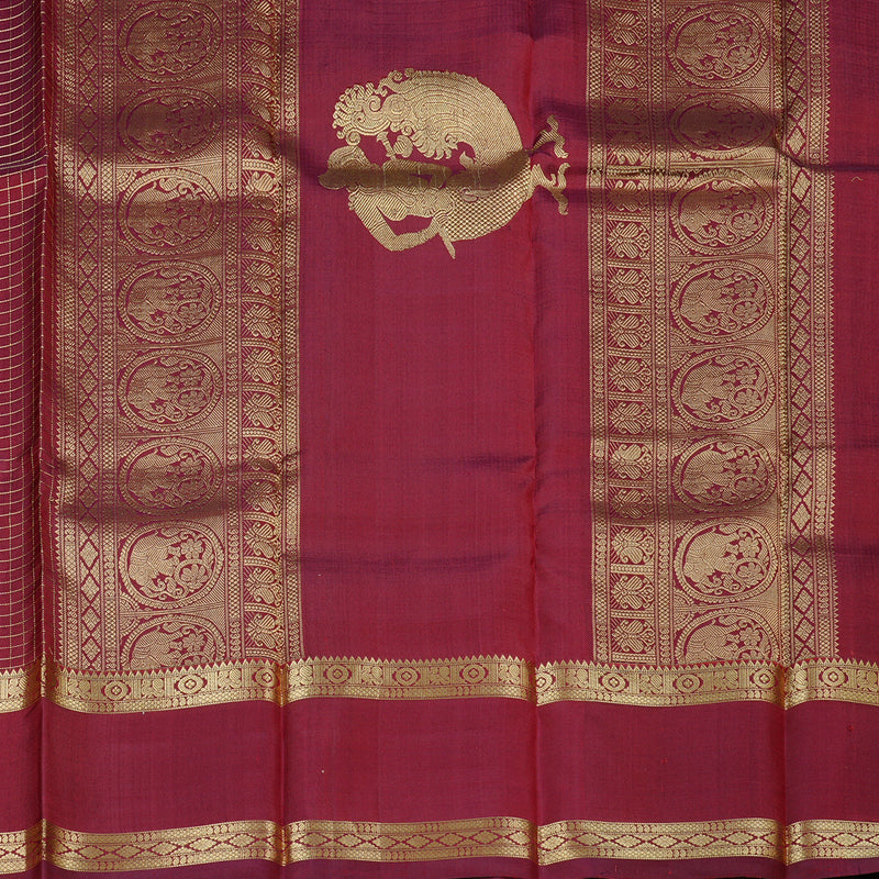 Hayagrivas Wine Maroon Handloom Kanjivaram Silk Saree KBD2066C2-5
