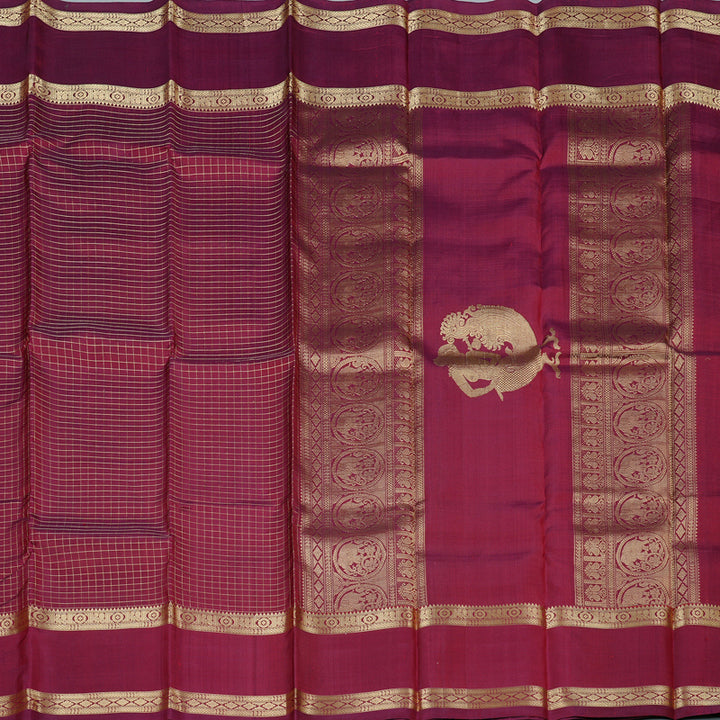 Hayagrivas Wine Maroon Handloom Kanjivaram Silk Saree KBD2066C2-5