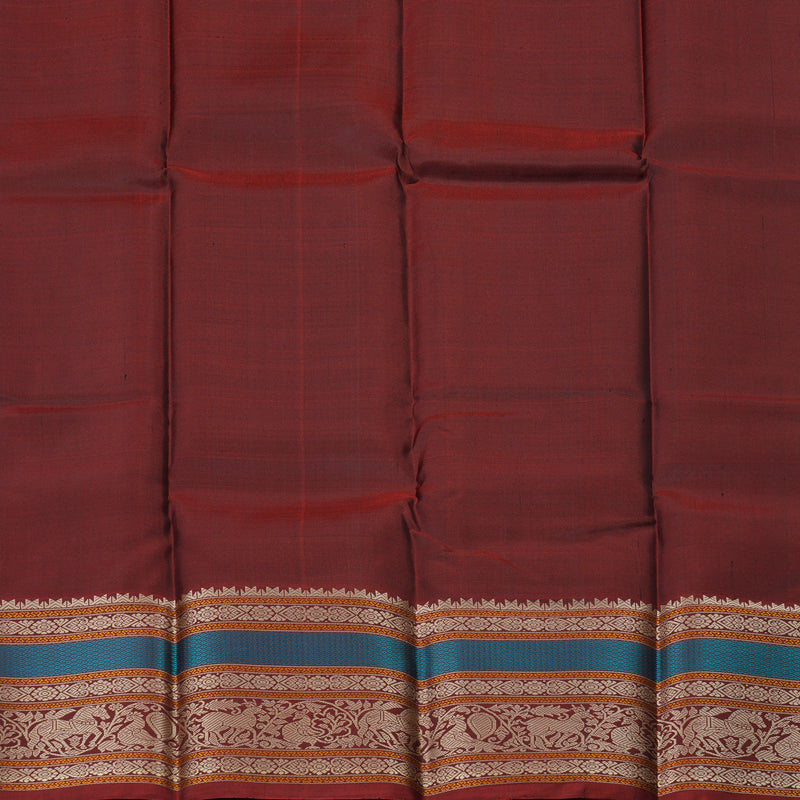 Hayagrivas Black Handloom Kanjivaram Silk Saree with Wine Maroon Border KBD2066C4-2