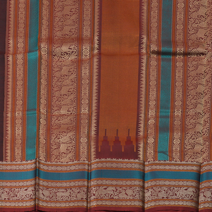 Hayagrivas Black Handloom Kanjivaram Silk Saree with Wine Maroon Border KBD2066C4-2