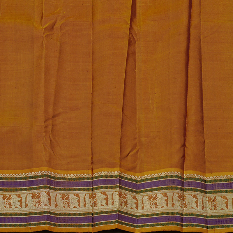 Hayagrivas Purple Handloom Kanjivaram Silk Saree with Honey Mustard Border KBD2066C5-20